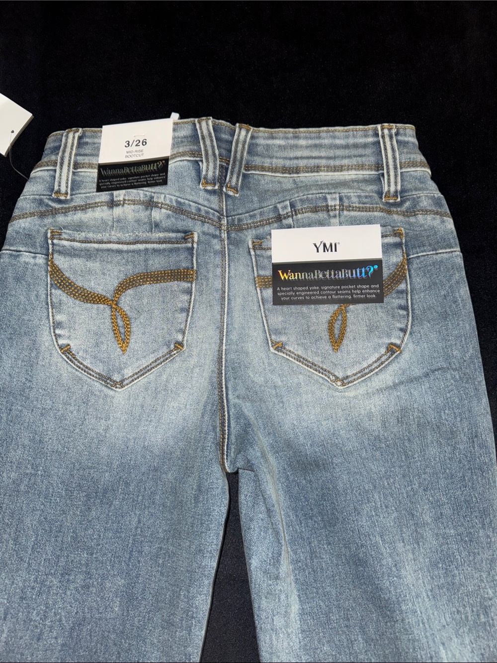 YMI Light Blue Distressed Flare Jeans